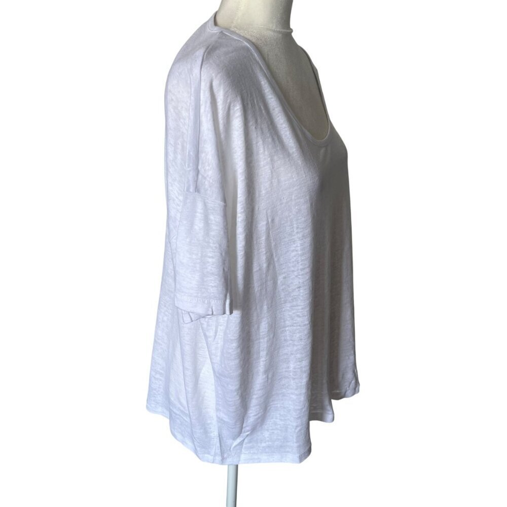 J.Crew 100% Linen Relaxed Tee White Color Size Medium - Picture 2 of 10